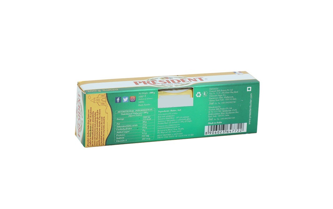 President Premium Butter, Salted    Box  100 grams